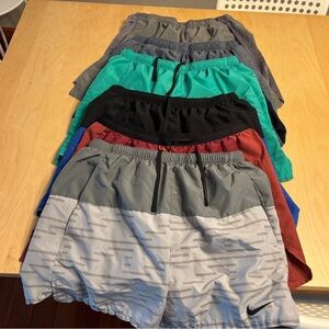 Men's Nike 5 inch seam. Fully lined. 6 pairs in bundle.  Lightweight Design.